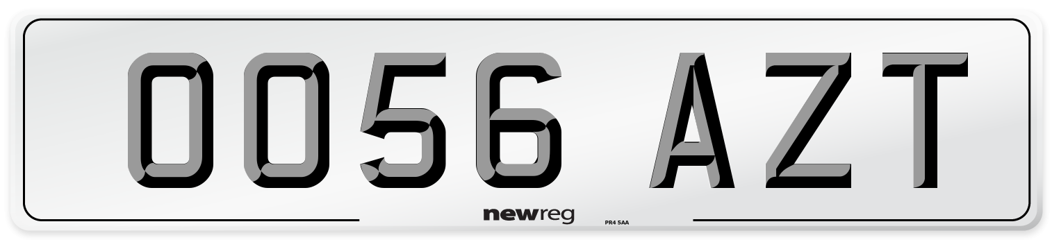 OO56 AZT Number Plate from New Reg